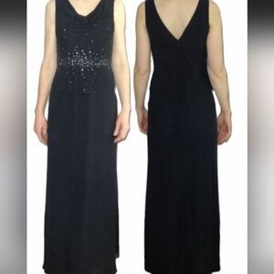 Labelle Vintage Black Maxi Dress with Embellishments